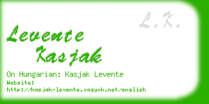 levente kasjak business card